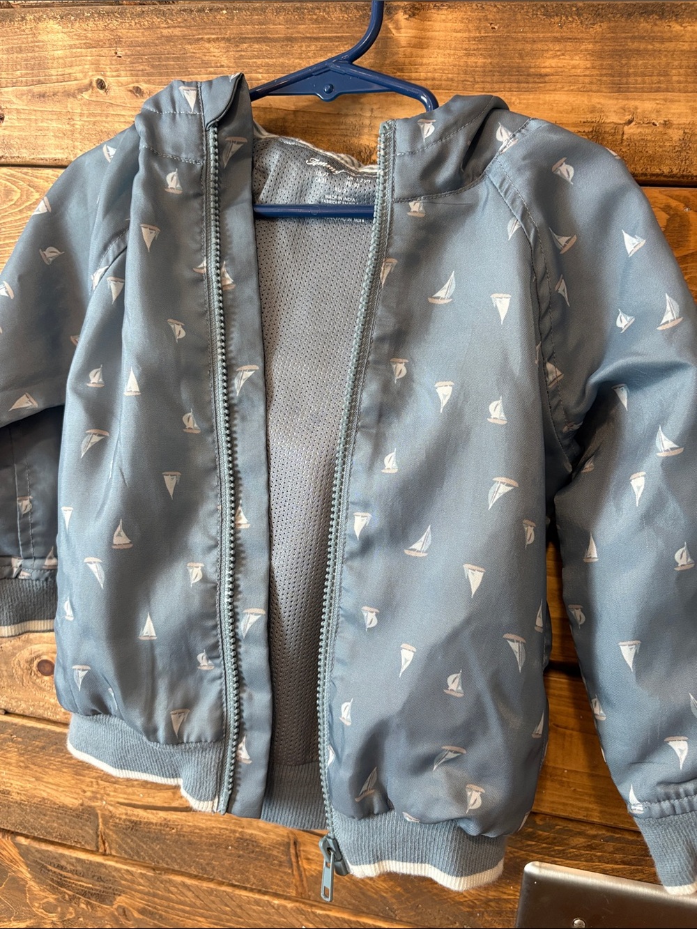 Tommy Bahama Light Blue Sailboat Nautical Hooded Rain Jacket 2T